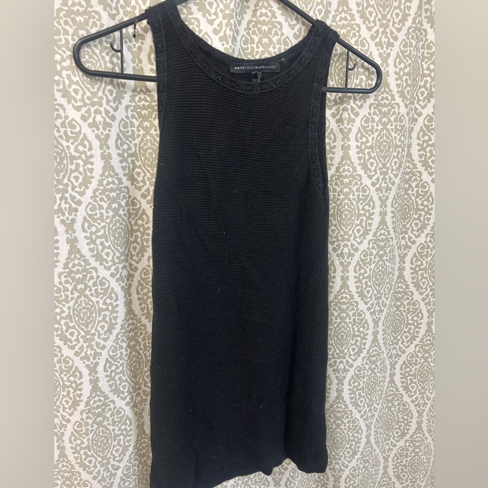 White House Black Market Elegant Black Knit Top